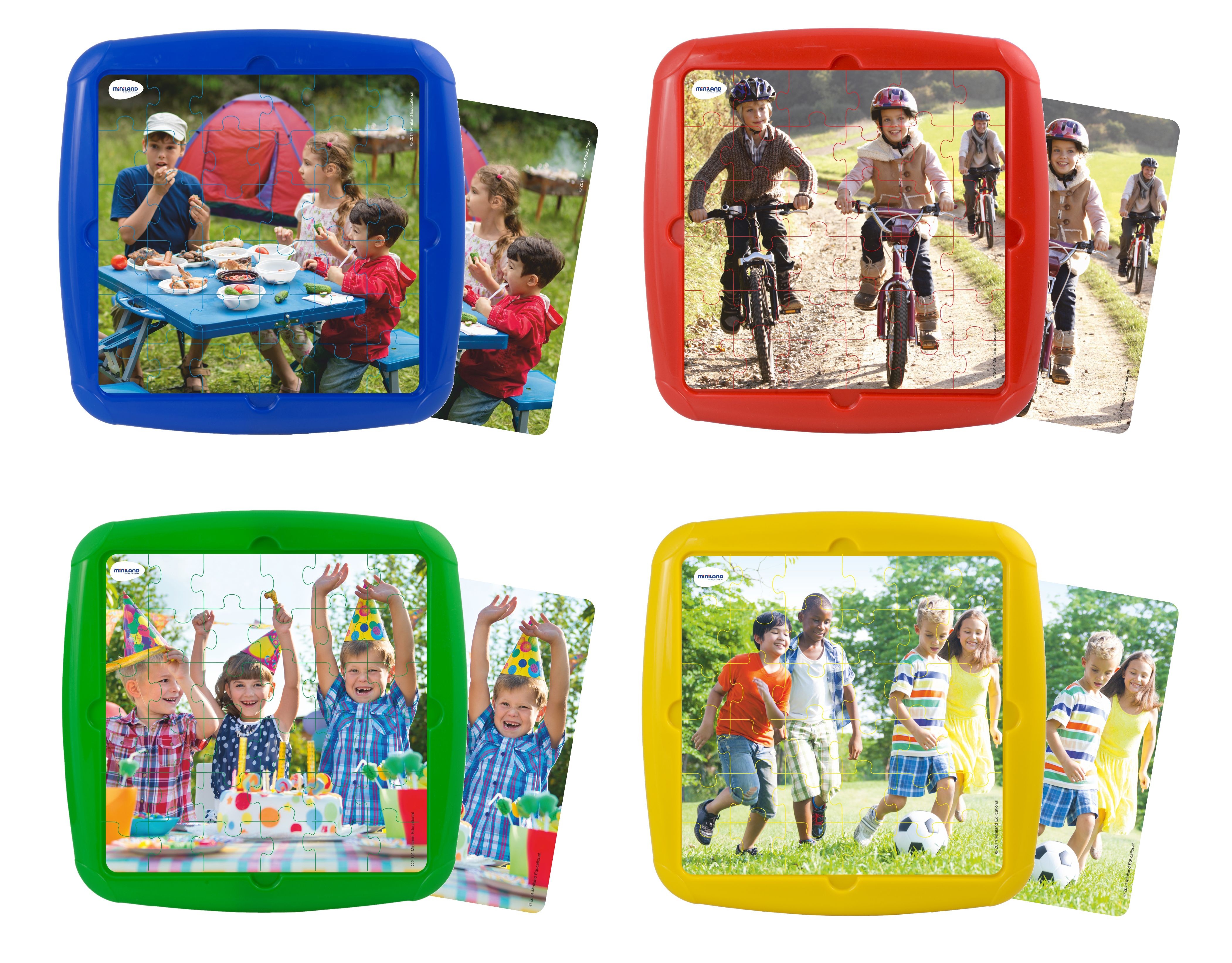 Set 4 puzzle Ma distrez cu prietenii mei - Miniland